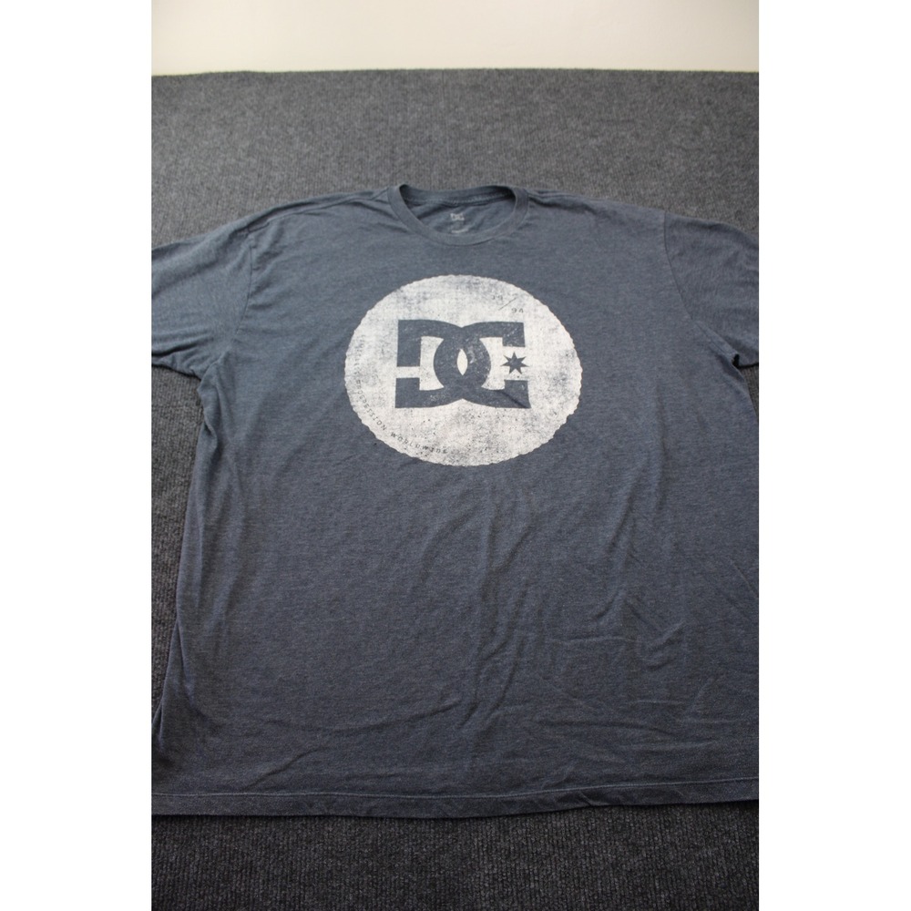 DC Mens XXL Graphic T-Shirt Charcoal Grey Progression Worldwide Logo Tee